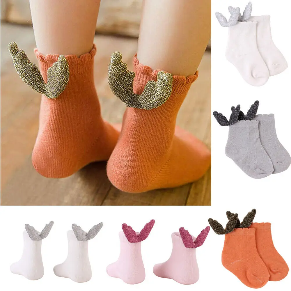

0-2Years New Kids' Cute Angel Socks - Soft Cotton Blends Casual Crew Sock with Wings