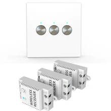 MOUNTAINONE 3CH Беспроводной удаленного Управление выключатель света, Беспроводной приемник Панель 100V-240VAC 50/60 Гц