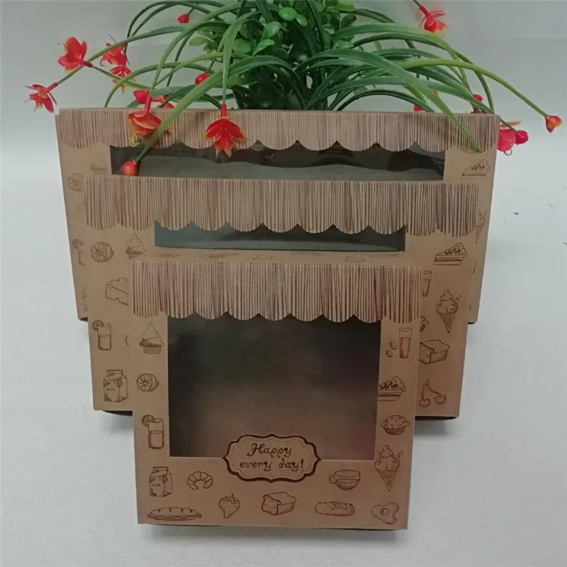 4/6/8 Cupcake Kraft paper packaging box cardboard cake box ...