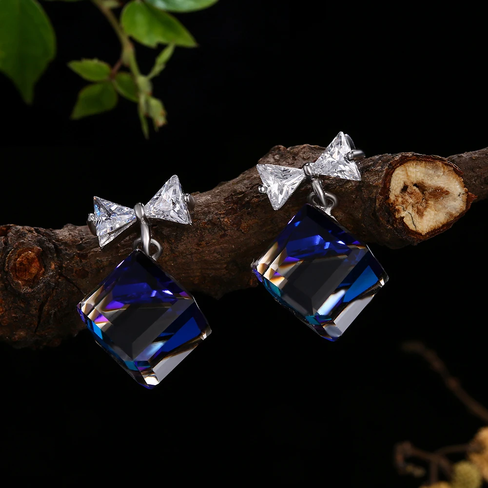 

Real 925 Sterling Silver Stud Earrings Fashion Women Jewelry Discolor Earrings for Women Girls Silver 925 Jewelry Jewellery