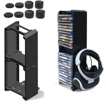 24 Game CD Discs Storage Seat Bracket Double 2 layer Storage Stand For PS4 Pro/PS4 Slim /PS4/ONE S/VR Glasses Headset Holder cute short plush headset ball style cd storage bag red holds 24 cd