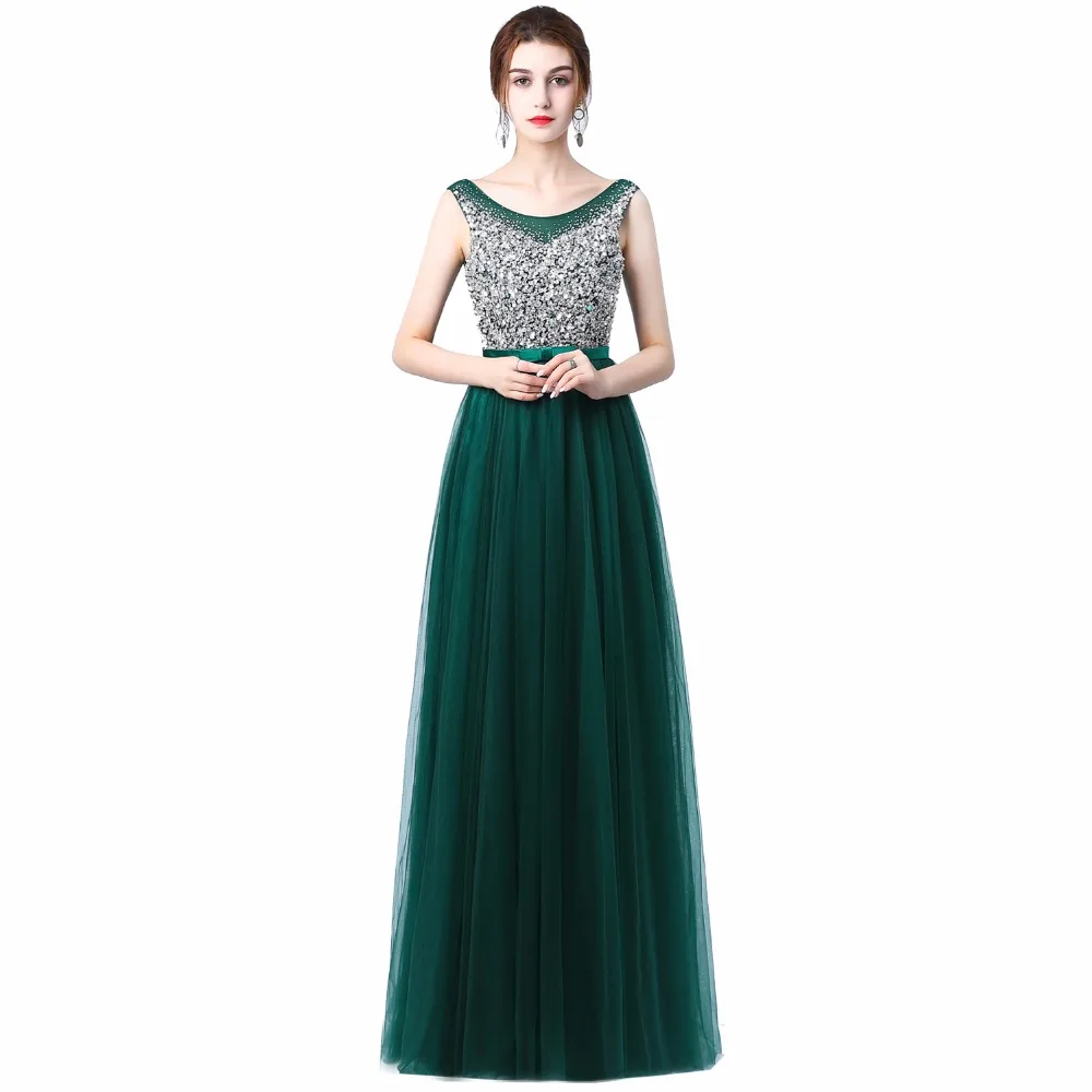 Красивые вечерние платья Emily с зелеными бусинами для женщин, платья трапециевидной формы больших размеров для свадебной вечеринки, выпускного бала, платья принцессы