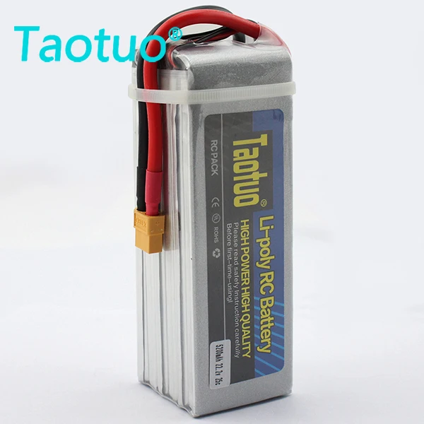 

Taotuo Lithium Polymer Lipo Battery 22.2V 6S 5200mah 6S 25C XT60 Plug For RC Helicopter Airplane Quadcopter Don Bateria