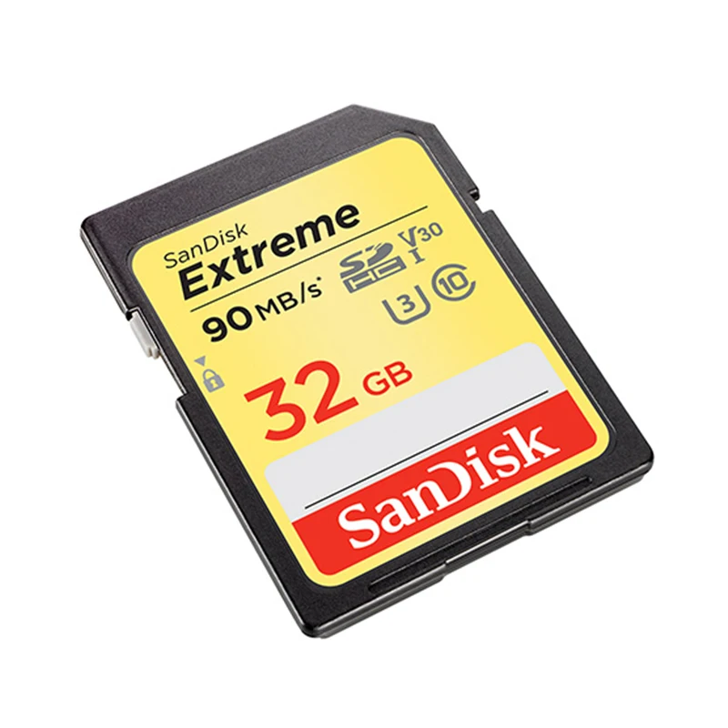 Карта памяти SanDisk Extreme 32GB SDHC sd-карта UHS-I C10 U3 V30 90 МБ/с. чтение 40 МБ/с. запись 4K UHD для камеры(SDSDXVE-032G-ZNCIN