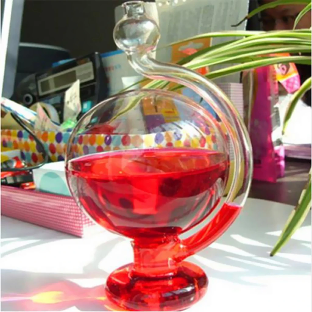 Home Analog Weather Station, Glass Barometer, Blue Spheres (5.9 inch x 3.5 inch)