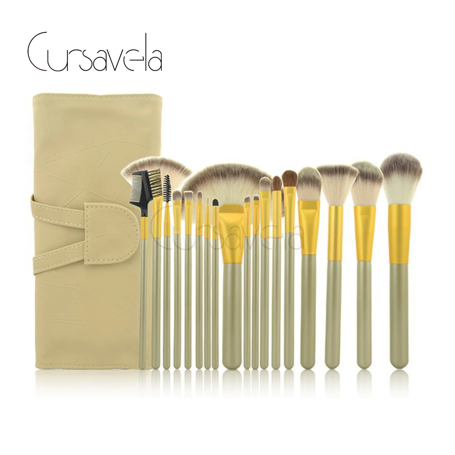 Makeup Brushes Set Beige 18Pcs Set Make up Brushs Foundation Powder