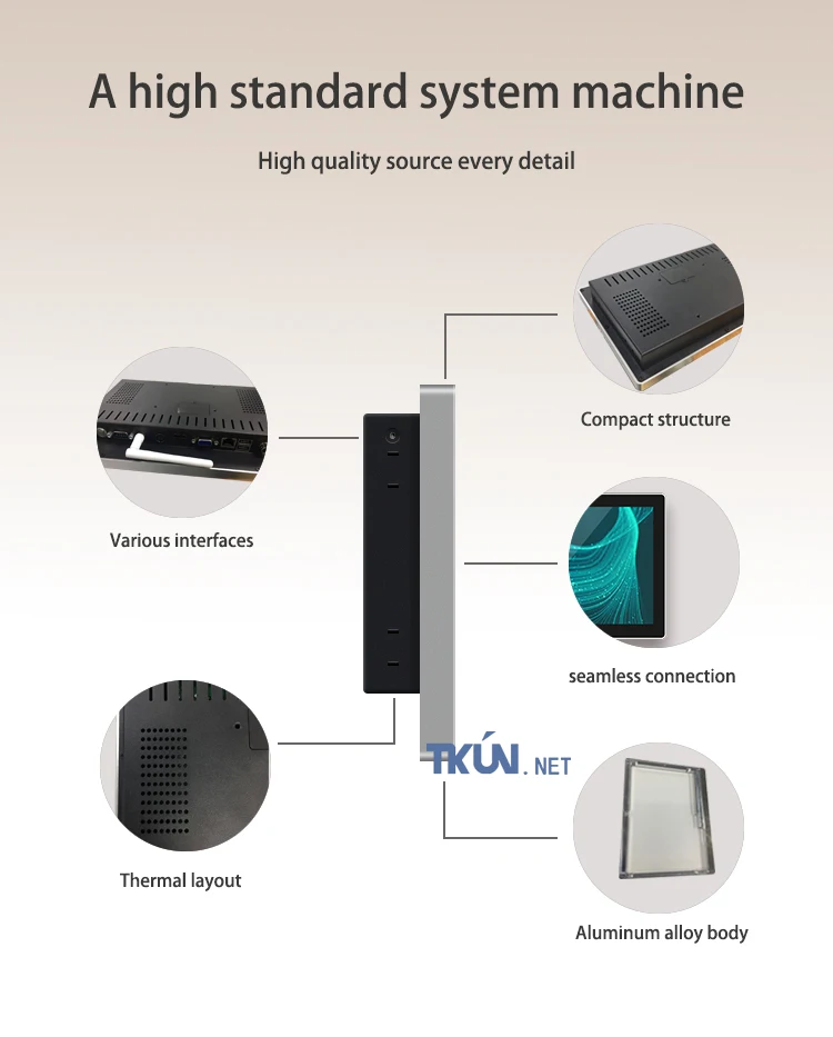 TKUN 10,1 дюймов емкостный сенсорный все-в-одном машины, android все-в-одном. Промышленных и коммерческих напольный дисплей AG101Wk