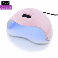 Новое Солнце 5 плюс 72 Вт УФ светодио дный лампы для ногтей 36 светодио дный s Сушилка для ногтей безболезненно отверждения лампа для быстрее cure Гель-лак для ногтей машина