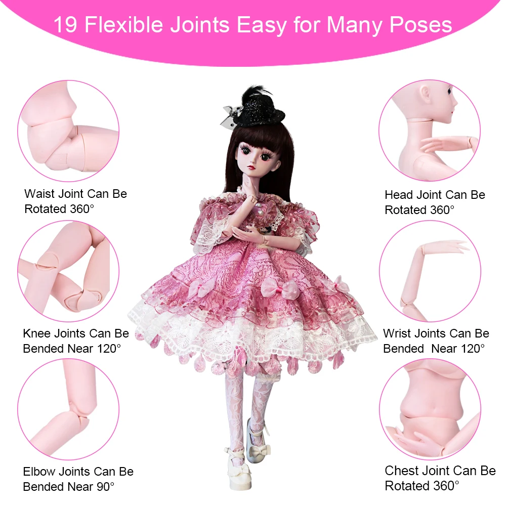 UCanaan/23 6 дюймов BJD куклы с 19 Шаровые опоры SD Одежда для кукол наряд обувь парик
