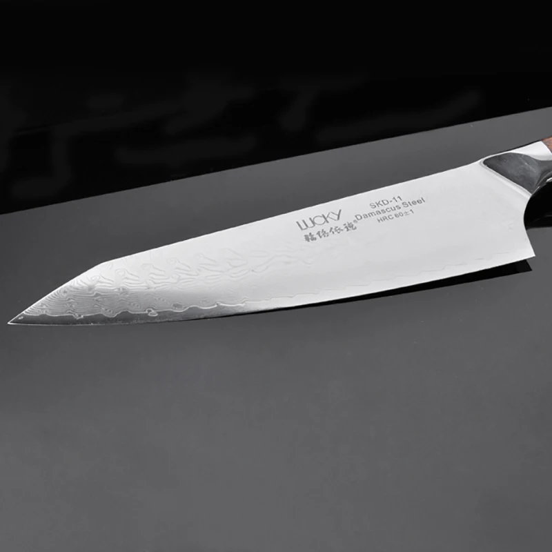 21,24cm Damas chef knife Japan SKD-11(SLD) cooking knives Handmade Forged kitchen knife with red mallee natrual wood handle 25