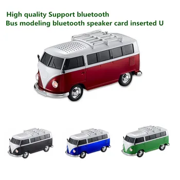 

5pcs/lot colorful mini bluetooth speaker car shape mini bus speaker support FM +U disk Insert Card mini speaker MP3 player