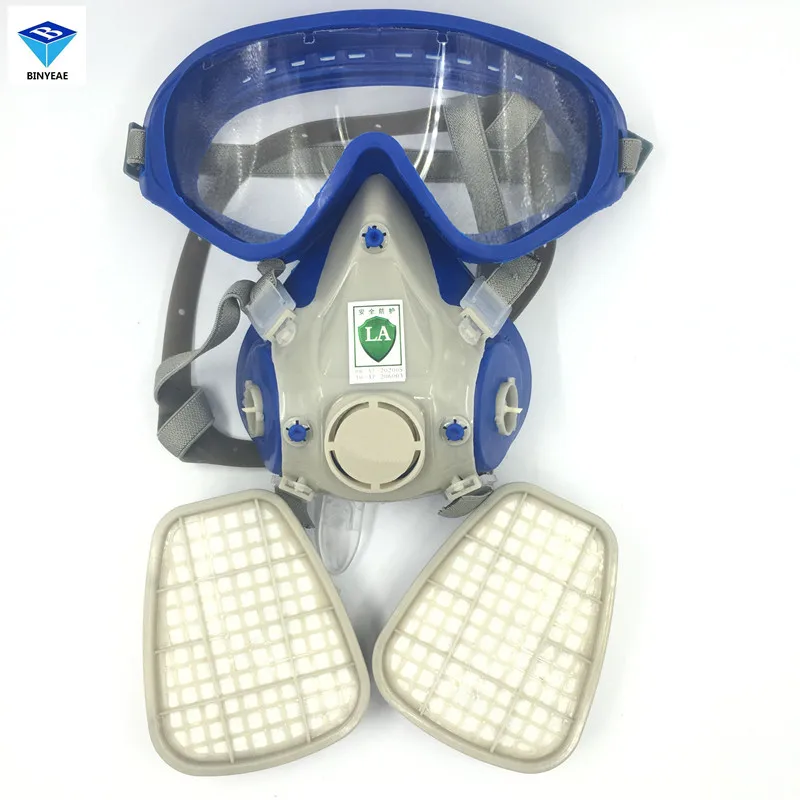 Gas Comprehensive Cover Paint Chemical Mask & Goggles Pesticide Dustproof Fire Escape respirator carbon filter mask silicone respirator gas mask pesticide pintura full face carbon filter mask paint spray gas boxe protect mask free shipping