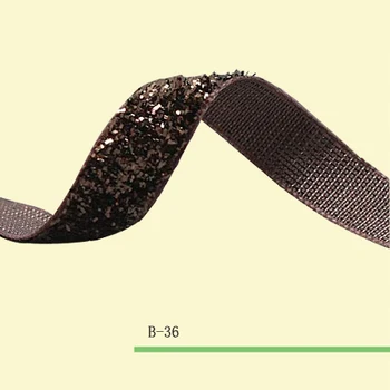 

1-1/2inch Glitter Velvet Ribbon Brown Metallic Velvet Ribbon Sparkle Ribbon