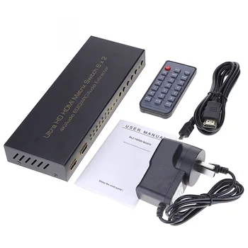 

Matrix 6 X 2 HDMI 6 In 2 Out Splitter Switch 4K 2K ARC EDID 1080p 3D Converter