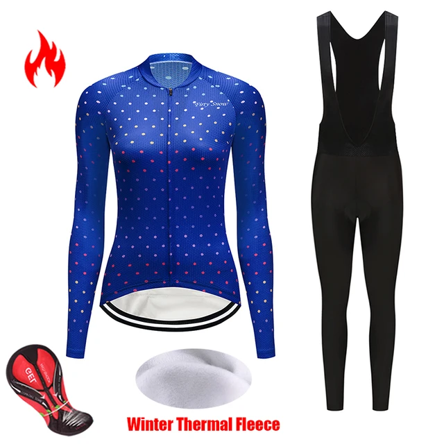US $18.48 Cycling clothing women's sets winter thermal fleece sportswear bicycle jersey triathlon skinsuit bi