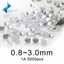 5000pcs 1A 0.8~3mm white loose cubic zirconia stones bead round cut loose cubic zircon stone