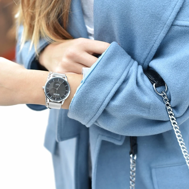 

RENOS Women Watch In Box Simple Quartz Wristwatches Fashion Casual Lover Couple Watches Ladies Female Free Shipping Wholesale