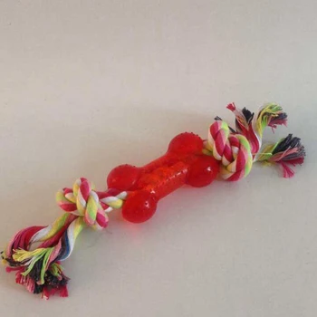 

5PCS 26CM Pet Dog Puppy Chew Toys Solid Rubber Dog Chew Training Ball Toys Training Chewing Toy With Rope Handle