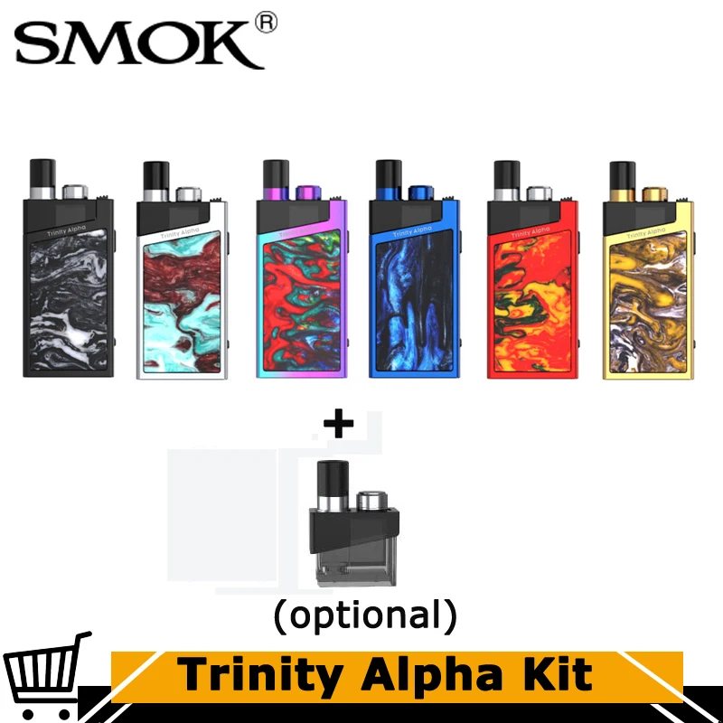 

Original SMOK Trinity Alpha Pod System Kit with 1000mAh Battery 2.8ml Cartridge Nord Mesh MTL Coil E Cigarette Vape