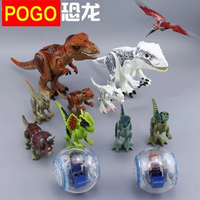 

POGO 12pcs 79151+77001 World Park Dinosaur Bricks Figures Blocks Super Heroes baby toys Compatible with e