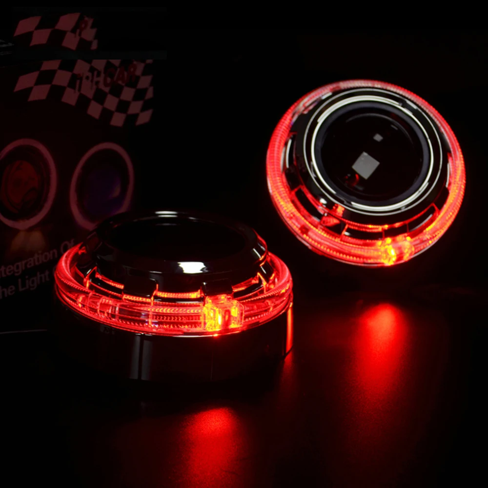 2,5 3,0 дюймов RGB bluetooth led Ангельские Глазки кожухи много цветов для биксеноновых линз проектора koito h4 h1 q5 для toyota bmw ford автомобилей