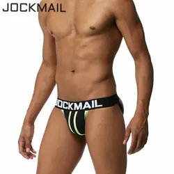 JOCKMAIL бренд Для мужчин нижнее белье с бандажом сексуальный трубопроводы хлопок Джок ремни Для мужчин s стринги и г строк cuecas трусики для геев