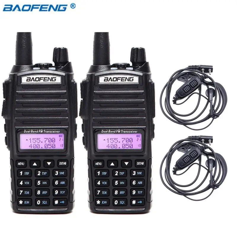 2 шт. BaoFeng UV-82 5 w Walkie Talkie двухканальный, BaoFeng UV82 radio128CH фонарик двойной Дисплей Dual Watch для uv82 портативный Радиоприемник