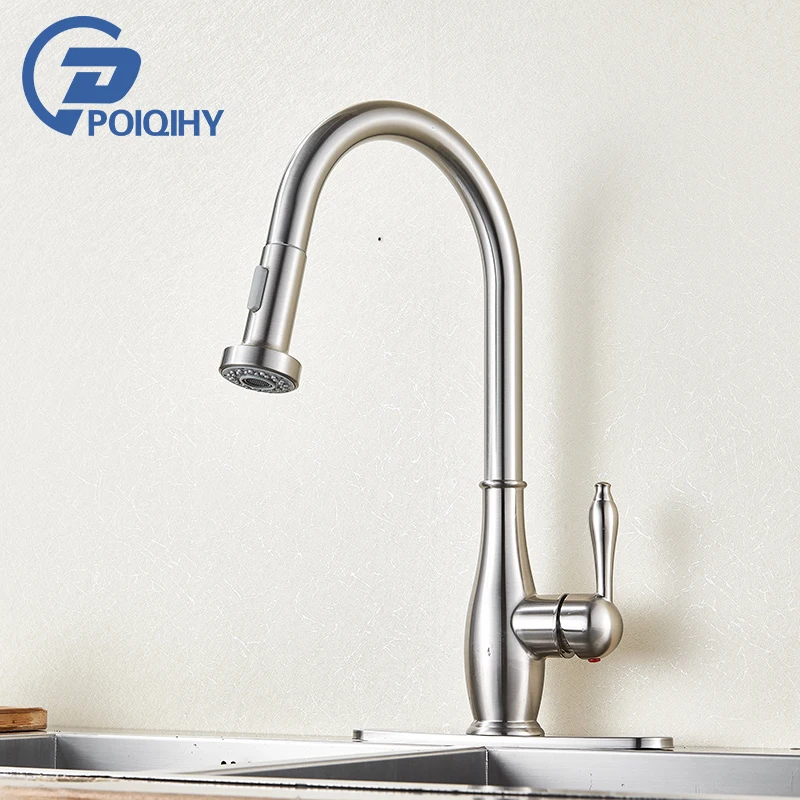 

Pull out Spout Kitchen Faucet Two Model Water Single Lever Kitchen Mixer Tap Sprayer Kitchen Vessel Sink Faucet
