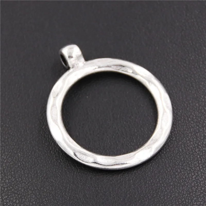 

15PCS Silver Closed Circles Hollow Charms Pendant Simple Handmade Craft Tag Pendants Jewelry DIY Material A2364