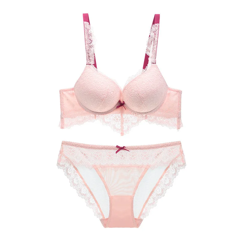 CINOON fashion bra sets sexy push up solid color Underwear Comfortable Brassiere Adjustable Deep V Lingerie set vs bralette set