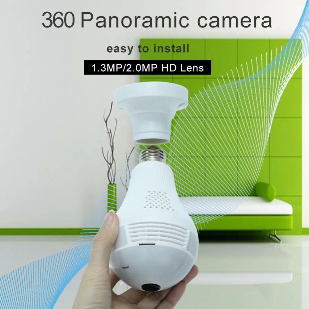 YuBeter 960p панорамная камера лампа 360 градусов CCTV Домашняя безопасность видео наблюдение Wifi камера с ночным видением двухстороннее аудио