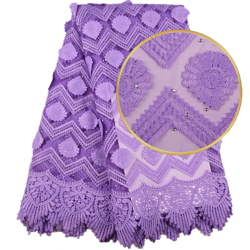 

High Quality African Milk Silk Lace Fashion French Mesh Lace Fabric Embroidered Nigerian Tulle Lace Fabrics With Stones 1577