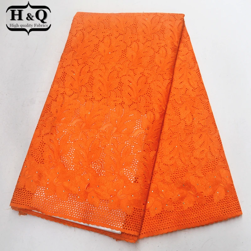 

Popular color 100% cotton African lace Embroidery with Stones Swiss voile lace in switzerland high quality 5 yards/pcs for Dress