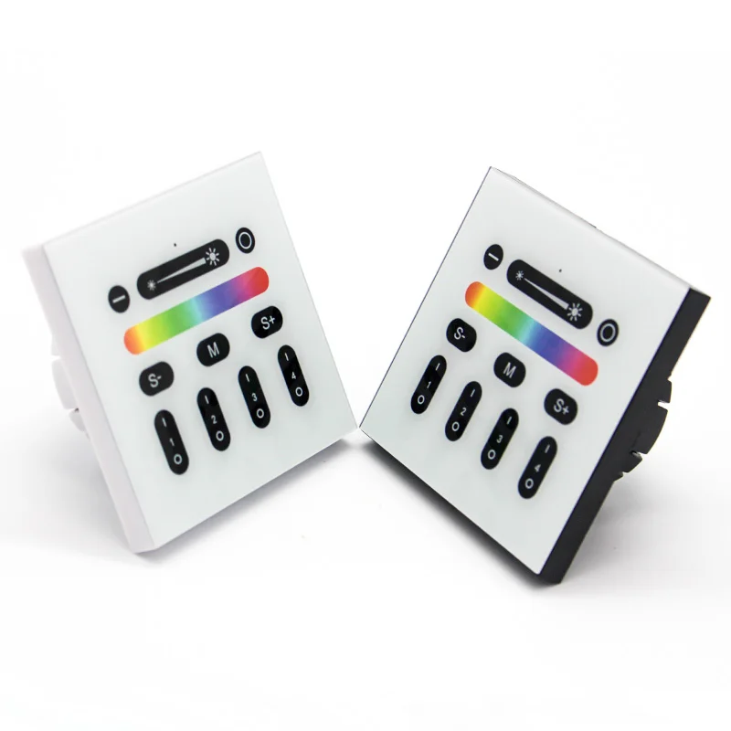 2.4G 4 Zone Touch Screen RGB RGBW Wall mounted Touch Panel RF Remote