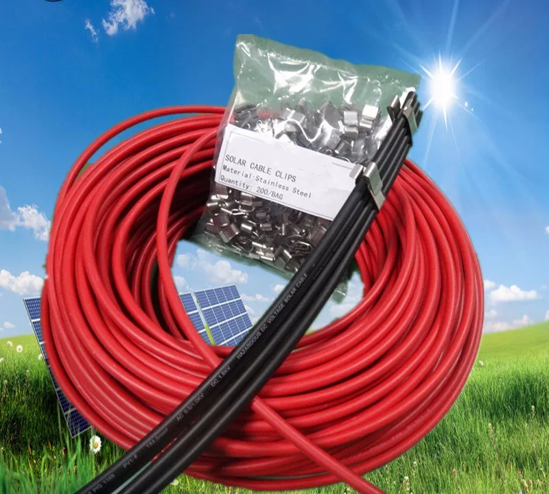 Pces de Alta Clipes de Cabo Qualidade Material Solar pv Fio Braçadeira Cabo 500 1.5mm-2.0mm Sus304 10 material solar pv fio clipes de cabo, braçadeira solar cabo