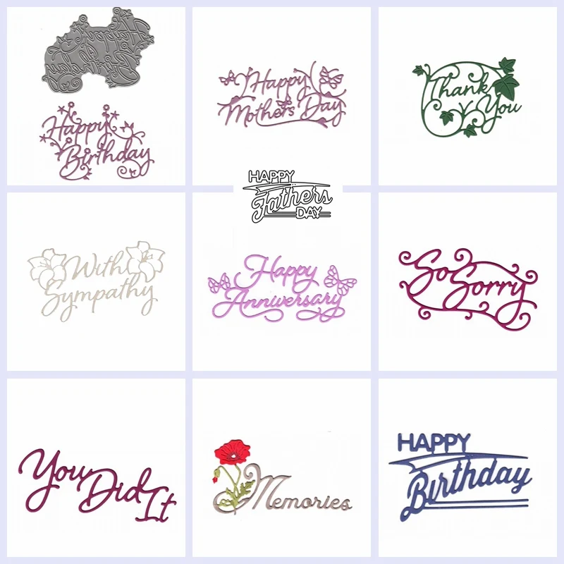 

Festival Letters Branches Shape Metal Cutting Dies Stencil For Scrapbooking Embossing DIY Paper Card Handcrafts Decor Templates