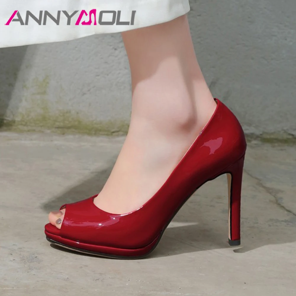 Туфли лодочки ANNYMOLI женские на высоком каблуке и платформе офисная обувь с