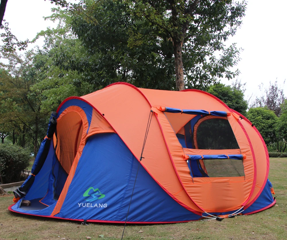 التلقائي 4-5 شخص استخدام المنبثقة Ultralarge طبقة واحدة التخييم خيمة الشمس المأوى شرفة Barraca مع البعوض صافي