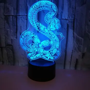 

Snake 3d Small Night Light Colorful Touch 3d Led Visual Lamp Interior Decoration 3d Small Led Night Light