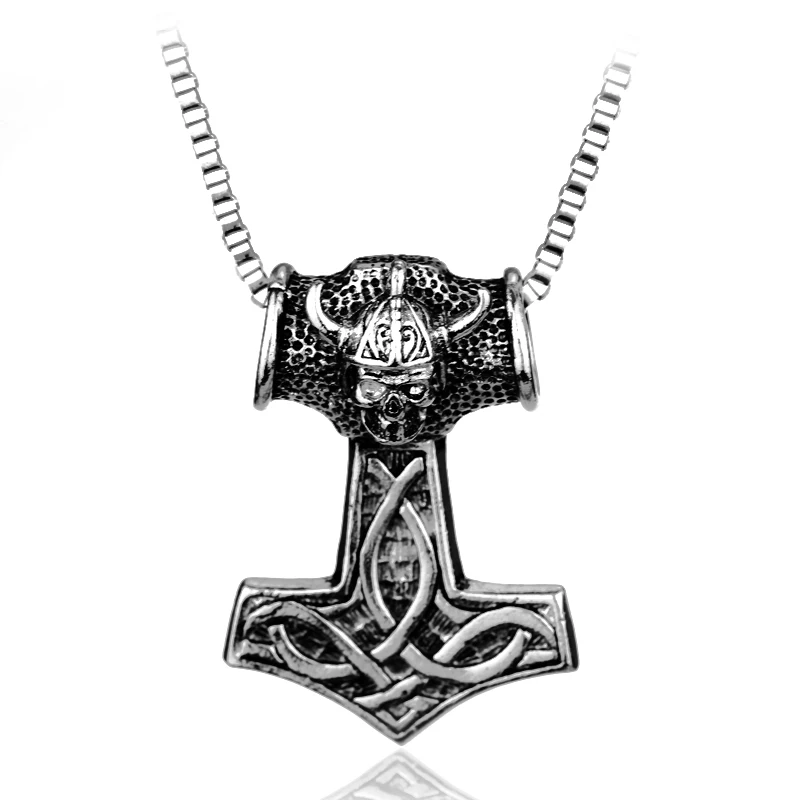 

Viking Anchor Men Talisman long Necklace Skull Unicorn Thor Hammer Pendant for men and women jewelry accessories