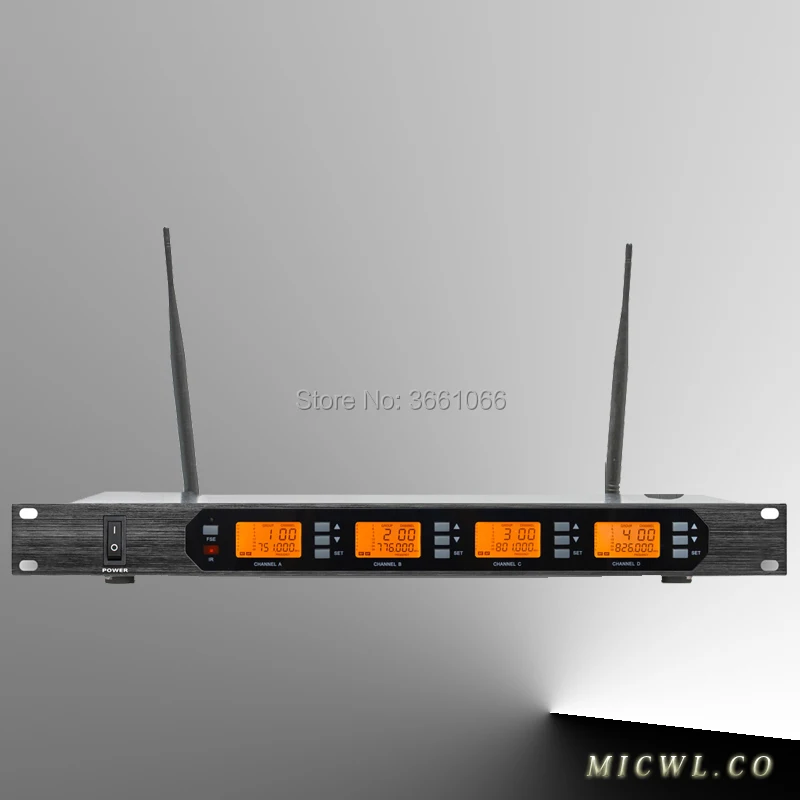 Micwl. الصوت d400 4x100 قناة رقمية لاسلكية الارسال مع سماعة الميكروفون نظام 4 bodypacks البيج