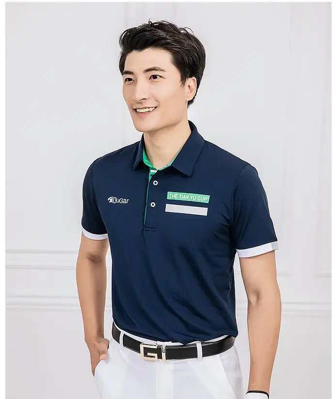 Летняя новая одежда для гольфа мужская футболка с короткими рукавами и воротником на пуговицах летняя дышащая быстросохнущая одежда для гольфа спортивная одежда топы