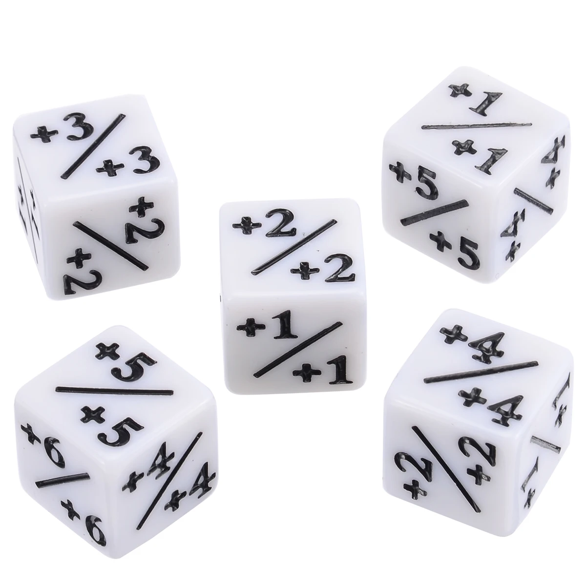 5Pcs Dice Counters Negative +1/+1 White Dices For MTG Magic The Gathering Games Family Friends Party Poker Outdoor Tools
