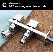 Moderne Doppel Wasser Outlet Düse Garten Waschmaschine Wasserhahn Messing Tippen Badezimmer Schnelle Auf Armaturen Poliert Chrome Finish