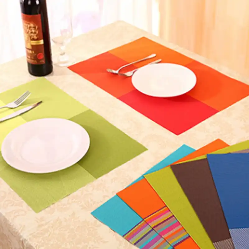 1pcs PVC Place Mats Coasters Dining Table Placemats Non-Slip Washable Table Mats