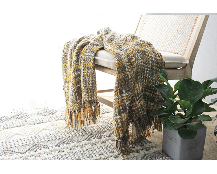 Morocco Bohemia диван вязаное одеяло с кисточками украшение дома узор оранжевый вязание хлопок одеяло кровать полотенце 55 ''x 65''