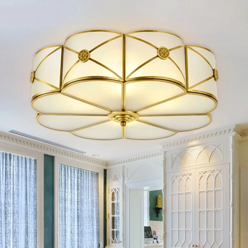 

Contemporary and contracted ceiling light sitting room LED copper dome ceiling light in the kitchen ZL320