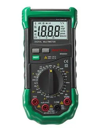

MasTECH MS8261 Digital Multimeter 3 1/2 AC DC V/ACapacitance Resistance Transistor Tester Meter backlight