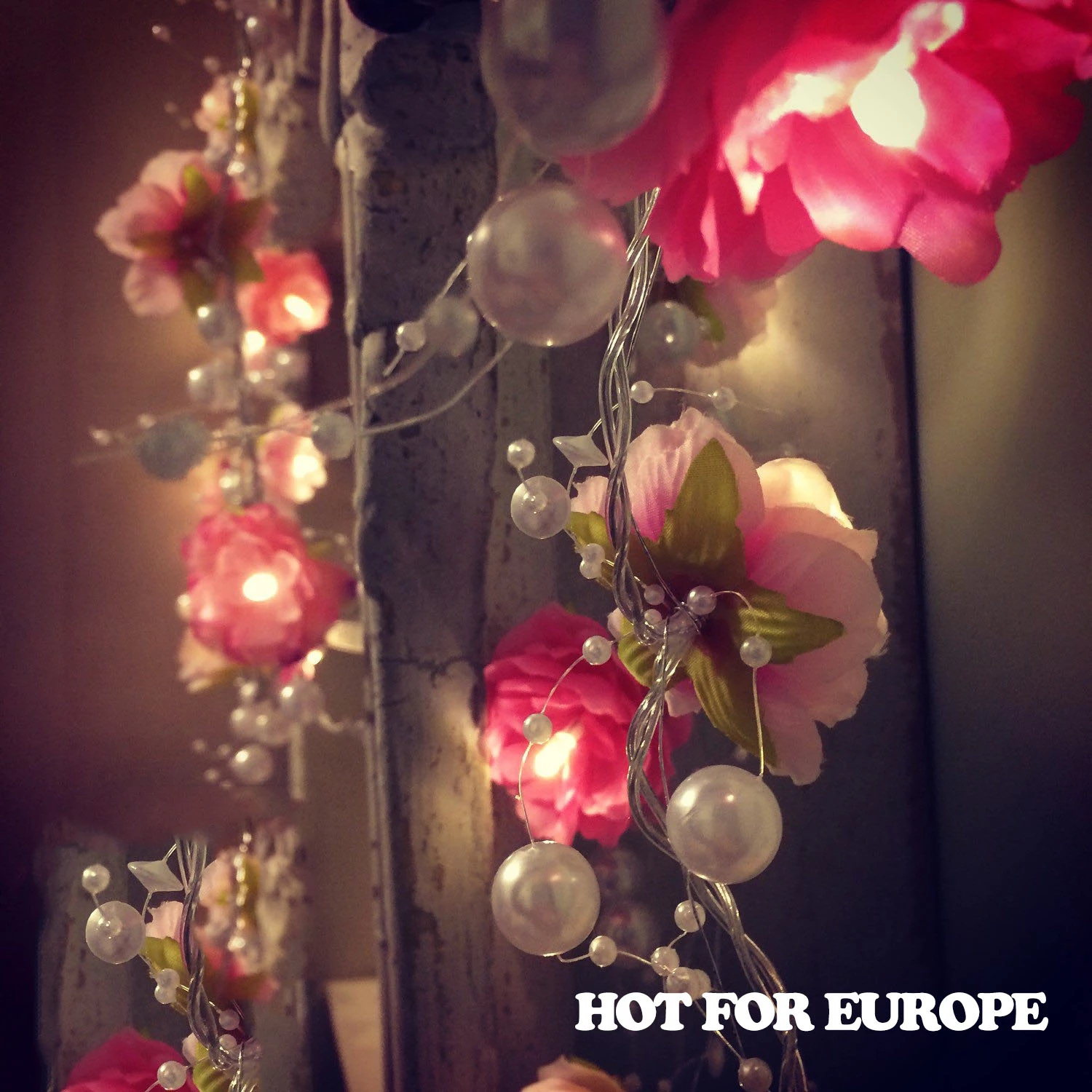 20 Led 5CM Fairy Red White Flower Battery Operated String Lights 2m LED Decoration For Christmas Garland New Year gerlyanda 2017