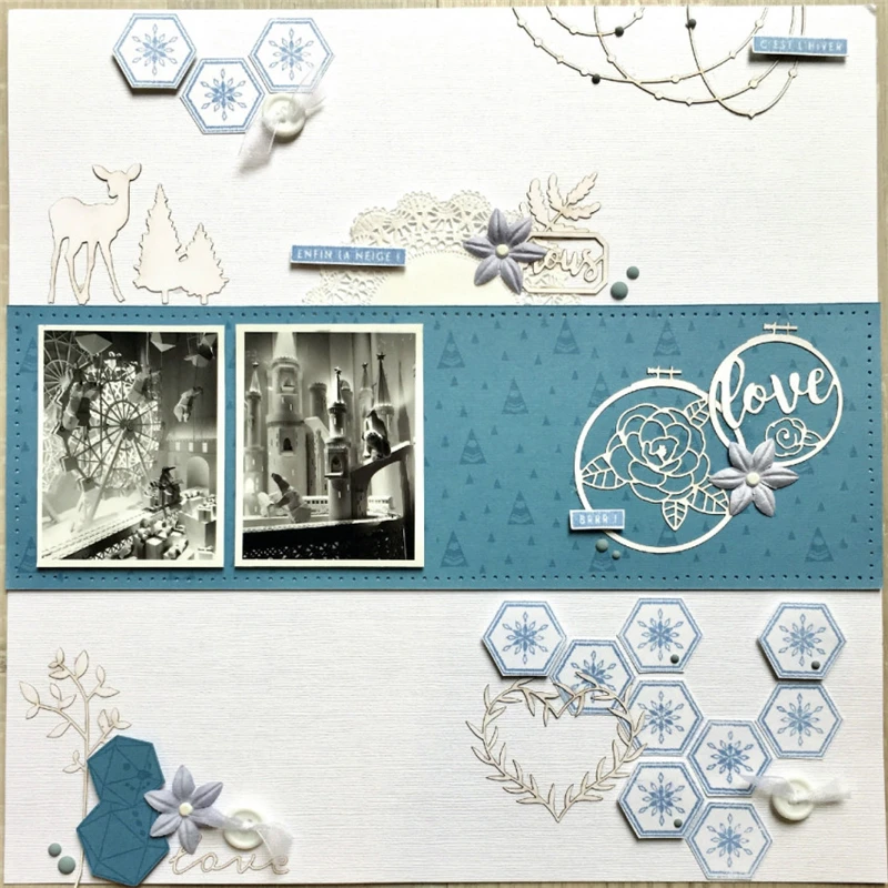 

InLoveArts Circles Embroider Dies Love Flower Round Metal Cutting Dies Stencils for DIY Scrapbooking Album Embossing Diecut